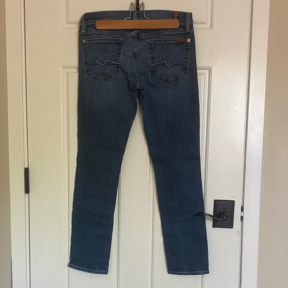 7 For All Mankind Roxanne Blue Jeans w/ Jewel Button